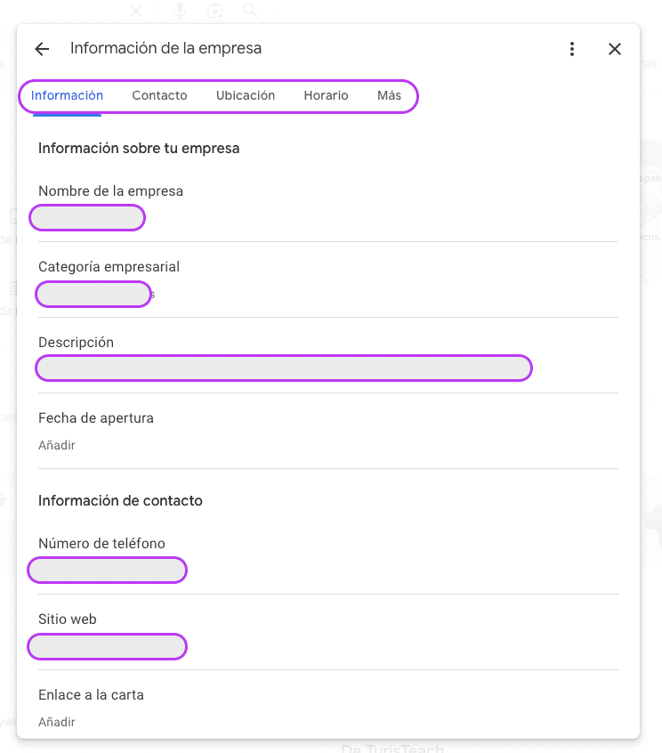 fucha google my business informacion empresa | Cómo la ficha de Google My Business te aporta visibilidad y clientes a tu empresa turística 3 ficha- google- my -business- información -empresa